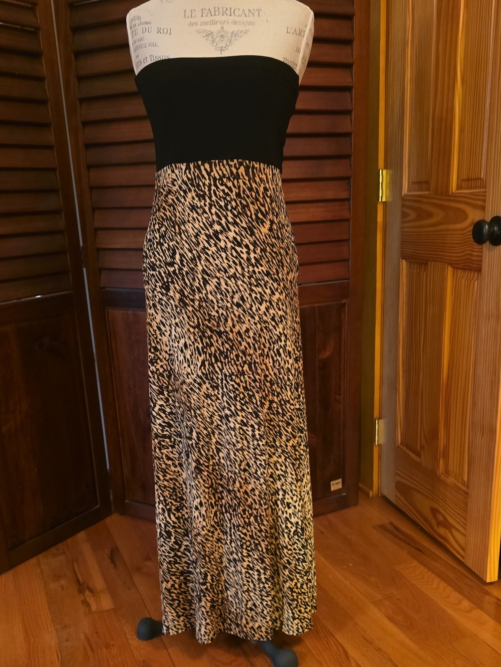 Black & Tan Animal Print Maxi Skirt/Dress